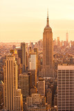 Fototapeta  - New york City architecture with Manhattan skyline at dusk , NY, USA. View from above.