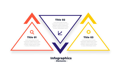 Wall Mural - triangle shape three steps infographics template design