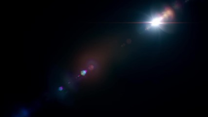Wall Mural - light burst optical lens flare effect on black background. 4k very high quality .