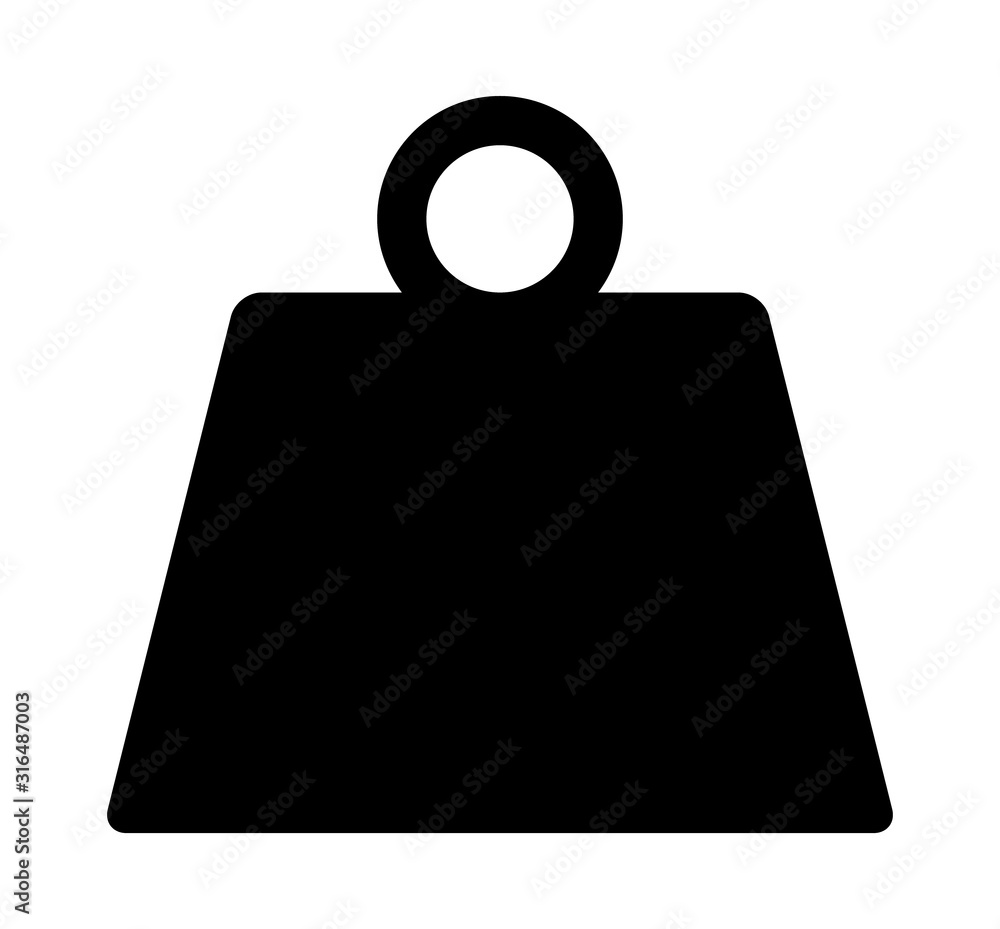 Metal weight of heavy mass flat vector icon for apps and websites - obrazy, fototapety, plakaty 