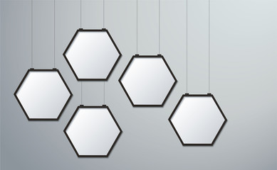 Sticker - hexagon frame picture background vector illustration EPS10