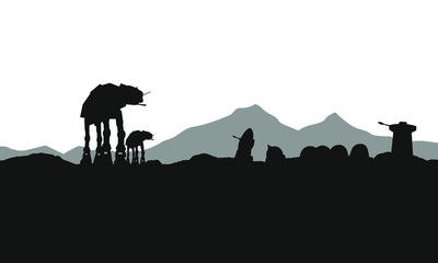 planet hoth landscape skyline war