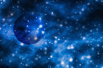 Wall Mural - stars, planet and galaxy in cosmos universe, space and time travel science background