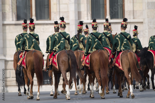 Fotomural Hungarian hussars on horseback.