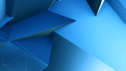Wall Mural - abstract blue folded geometric shapes polygons background