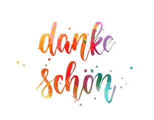 Wall Mural - Danke schon - handwritten lettering.