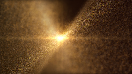Fototapete - Defocus mysterious sparkling illuminated dust particles floating in the abyss for celebration and festive theme abstract texture background