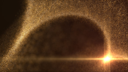 Fototapete - Defocus mysterious sparkling illuminated dust particles floating in the abyss for celebration and festive theme abstract texture background