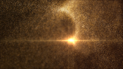 Fototapete - Defocus mysterious sparkling illuminated dust particles floating in the abyss for celebration and festive theme abstract texture background