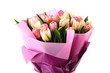 Fresh tulips bouquet of rosy color