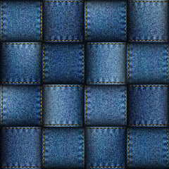 Aufkleber - Jeans patchwork background.