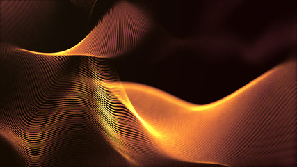 Fototapete - Defocus mysterious sparkling illuminated line particles floating in the abyss for celebration and festive theme abstract texture background