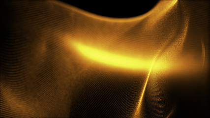 Fototapete - Defocus mysterious sparkling illuminated line particles floating in the abyss for celebration and festive theme abstract texture background