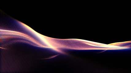 Fototapete - Defocus mysterious sparkling illuminated line particles floating in the abyss for celebration and festive theme abstract texture background