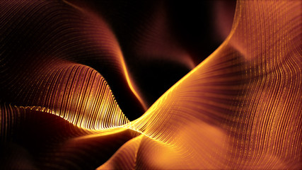 Fototapete - Defocus mysterious sparkling illuminated line particles floating in the abyss for celebration and festive theme abstract texture background