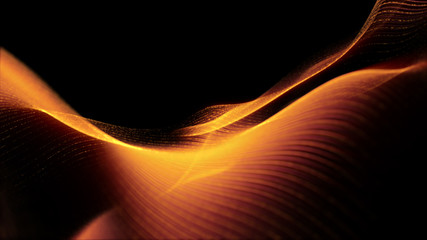 Fototapete - Defocus mysterious sparkling illuminated line particles floating in the abyss for celebration and festive theme abstract texture background