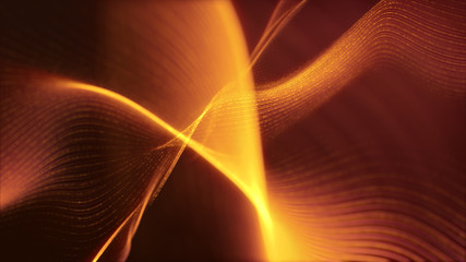 Fototapete - Defocus mysterious sparkling illuminated line particles floating in the abyss for celebration and festive theme abstract texture background