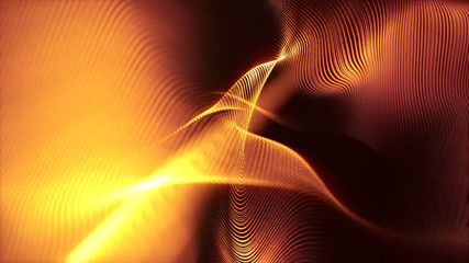 Fototapete - Defocus mysterious sparkling illuminated line particles floating in the abyss for celebration and festive theme abstract texture background