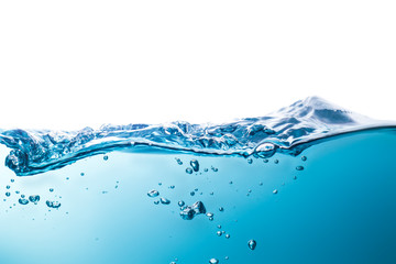 beautiful water waves splashed water wave in clean blue water