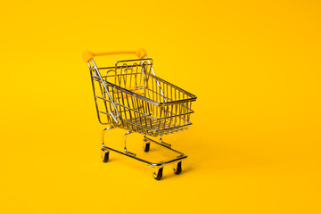 Shopping cart concept of shopping and sales, retail and shops.