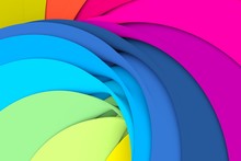 Multicolor Curved Line Abstract Background 3D Illustration