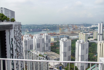 Sticker - Singapore aerial view