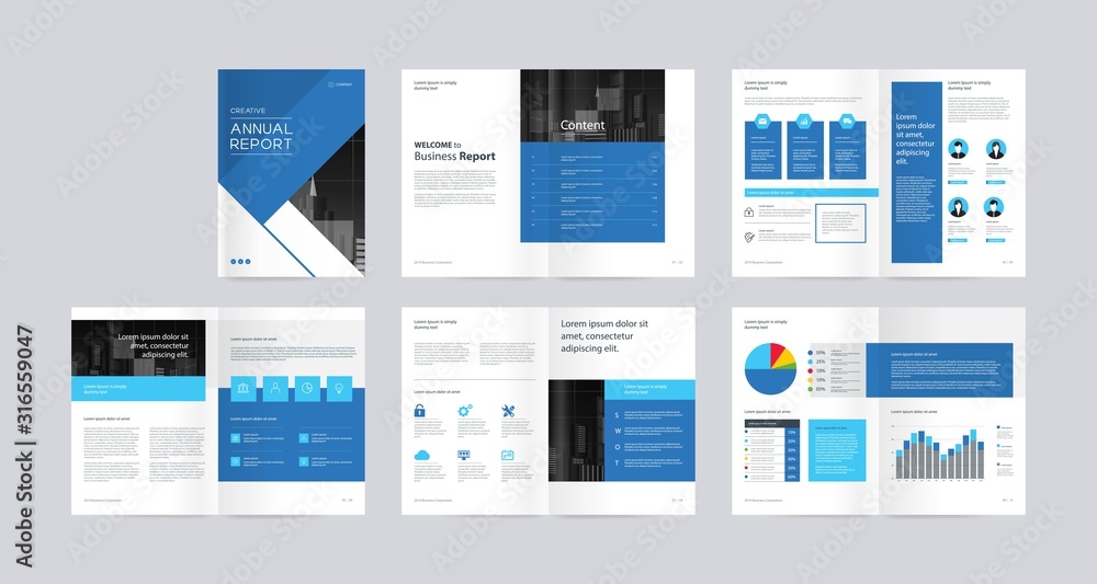 template layout design with cover page for company profile ,annual report , brochures, flyers, presentations, leaflet, magazine,book . and vector a4 size for editable. - obrazy, fototapety, plakaty 