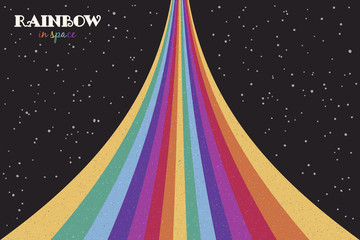 Canvas Print - Rainbow in space. Starry sky. LGBT flag. Abstract vector colorful background for design or print