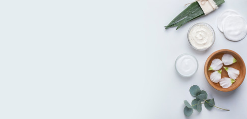 Wall Mural - natural cream with aloe juice, eco products for spa relax