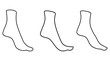 © iuliiawhite - Set of anatomical line silhouette of socks on the foot. Sign. Symbol isolated on a white background.
