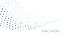 Minimal Point Surface. Blue Dots On White Background. Simple Pattern