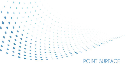 Wall Mural - Minimal point surface. Blue dots on white background. Simple pattern