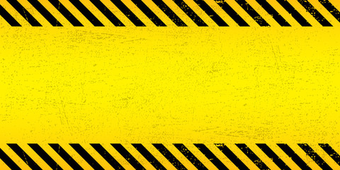 Black Stripped Rectangle on yellow background. Blank Warning Sign. Warning Background. Template. Vector illustration EPS10.