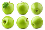 Green juicy apple isolated on white background, clipping path, full depth of field