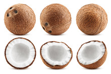Coconut, Isolated On White Background, Full Depth Of Field, Clipping Path