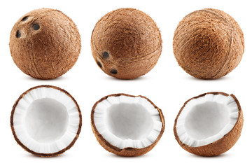coconut, isolated on white background, full depth of field, clipping path