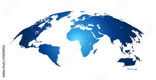 Fotografía World map, detailed country map of the world, blue template for annual report fo