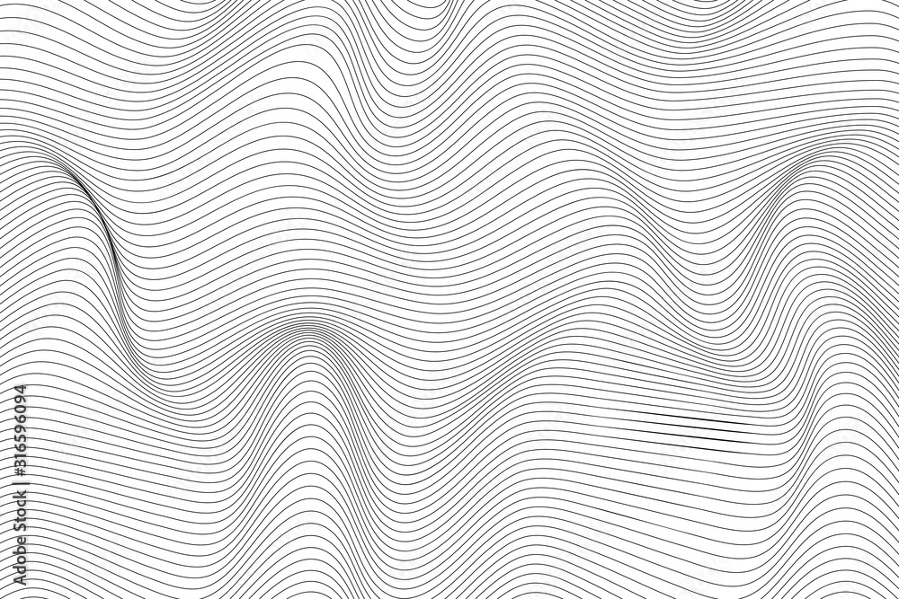 Trendy 3d cover background design line black curve - obrazy, fototapety, plakaty 