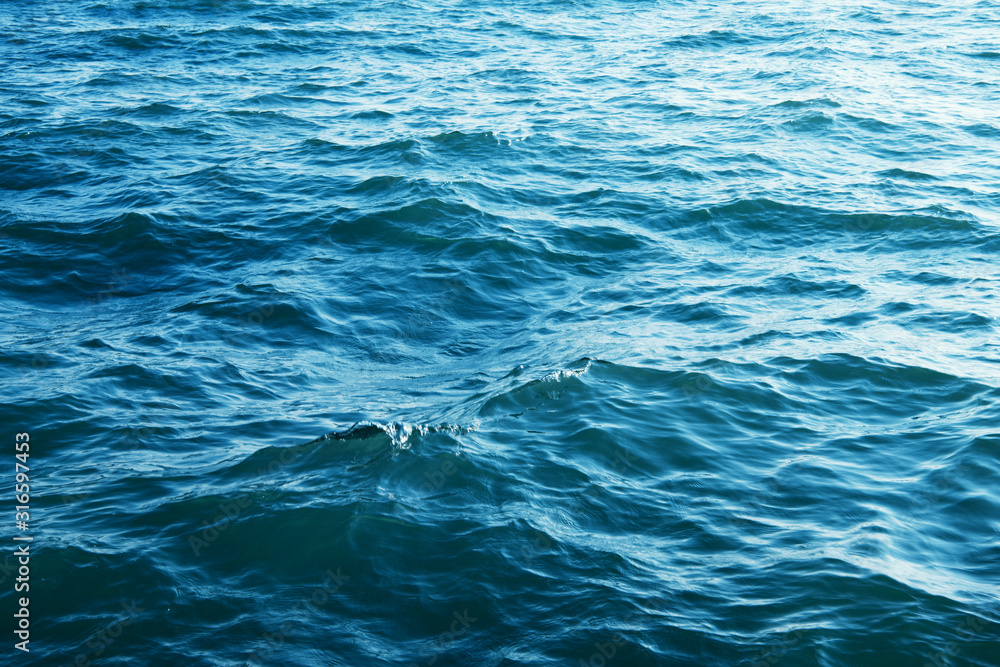 Blue sea water background texture - obrazy, fototapety, plakaty 