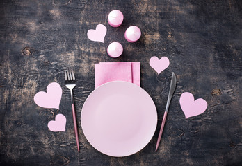 Poster - Valentines Day pink table setting