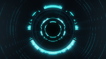 Wall Mural - technology background with futuristic circles texture. creative digital pattern for cyber concept.