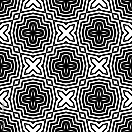 Abstract seamless geometric pattern. Optical illusion of image volume. Smooth...