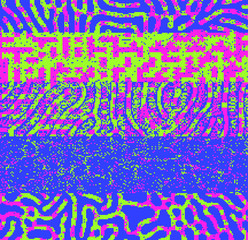 Aufkleber - Abstract webpunk and vaporwave style background with pixelated glitched screen. Generative computer art.