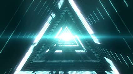 Wall Mural - abstract futuristic tunnel in a triangular shape with a light burst in the center. creative technolo