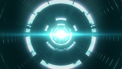Wall Mural - abstract digital tunnel with a burst light in the center. creative futuristic background with bright