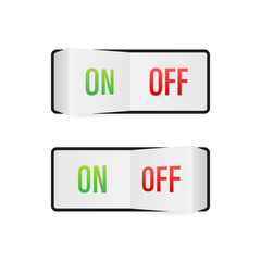 Sticker - Flat icon On and Off Toggle switch button vector format. Vector stock illustration.