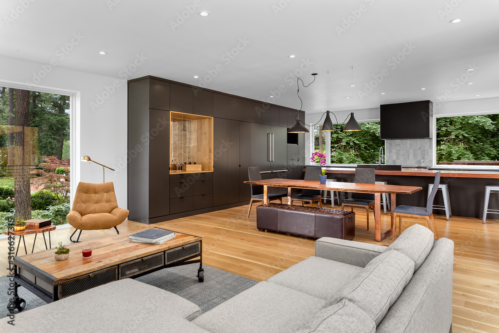 Hardwood Floors And Elegant Design, Hardwood Floor Kitchen And Living Room