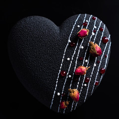 Sticker - Cake with berries in the shape of heart on Valentine's Day