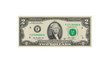 2 Dollars money realistic paper banknotes of USA - vector business art illustration
