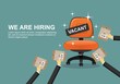 Business hiring and recruiting concept. We are hiring, banner concept, vacant position.